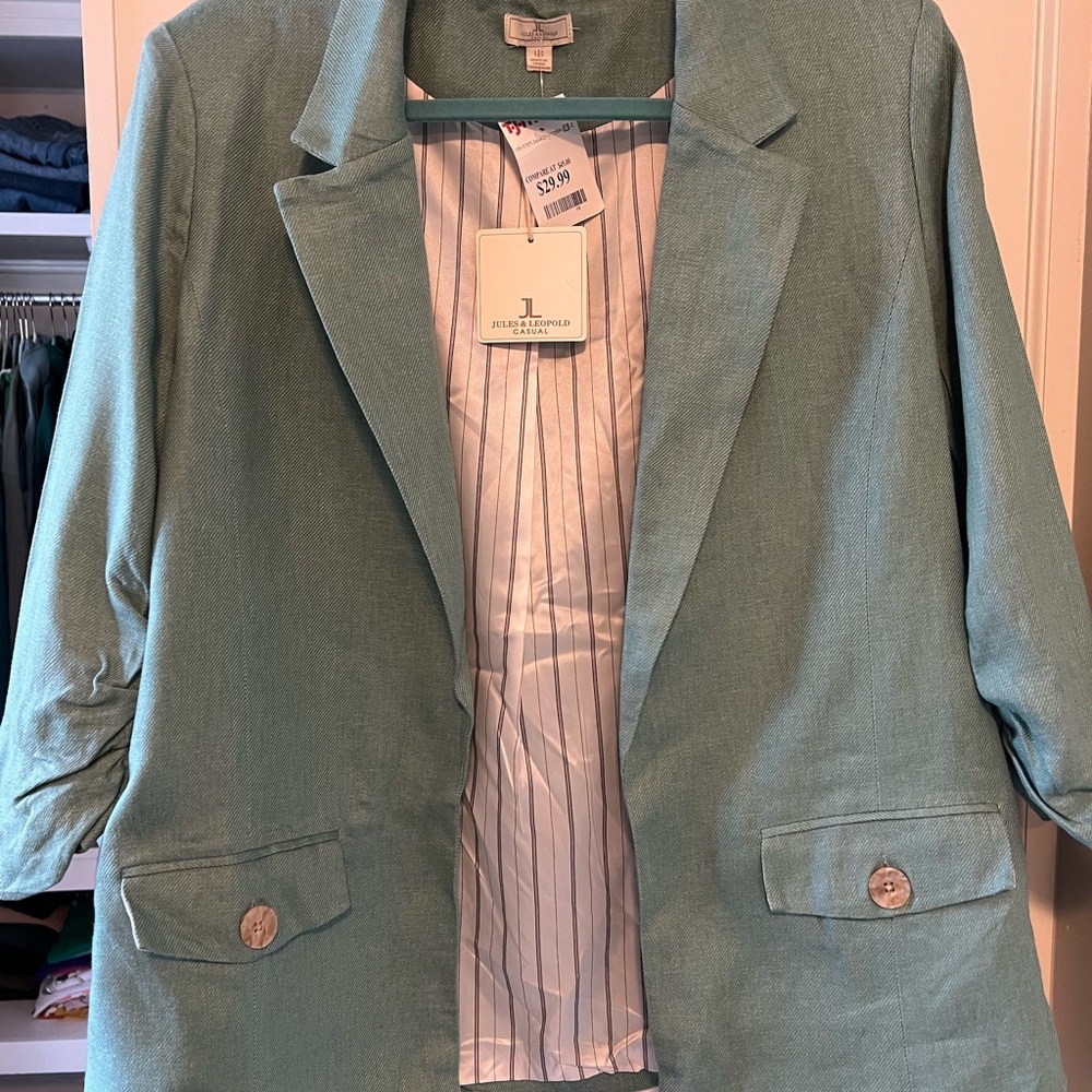 Jules & Leopold Green Blazer. New with tags!